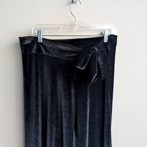 Debbie Shuchat Black Velvet Tie Waist Pants - Picture 4 of 6